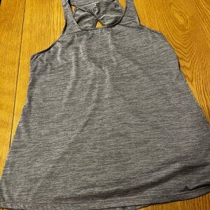 Apana Heathered Gray Cross-Back Tank Top